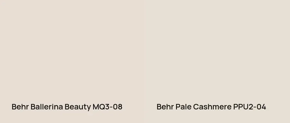Behr Ballerina Beauty MQ3-08 vs Behr Pale Cashmere PPU2-04