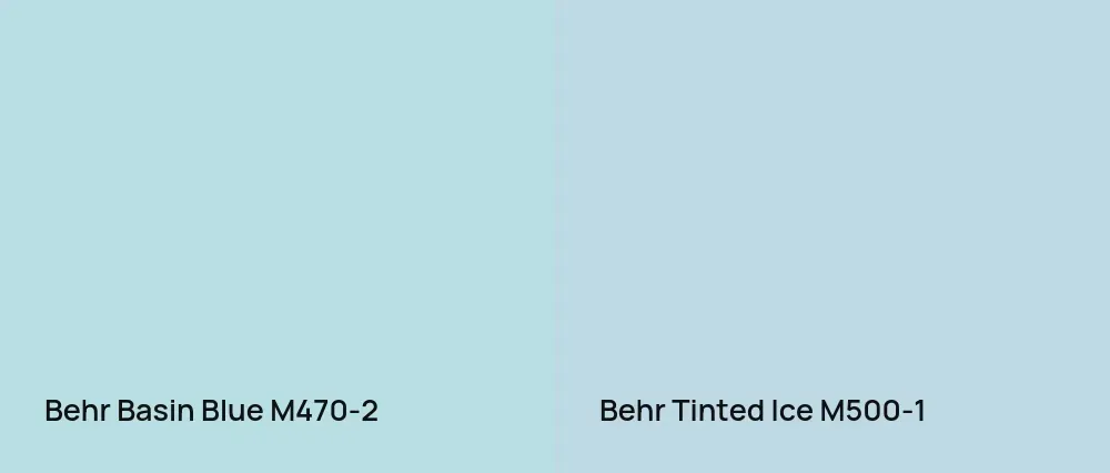 Behr Basin Blue M470-2 vs Behr Tinted Ice M500-1