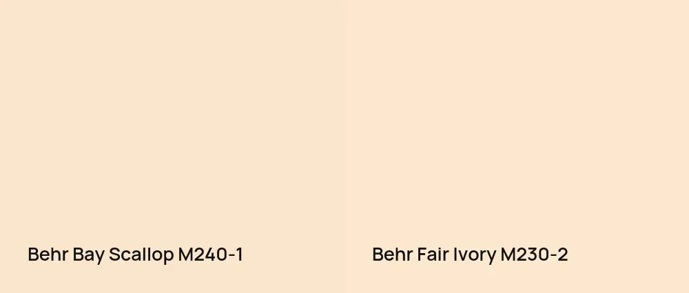 Behr Bay Scallop M240-1 vs Behr Fair Ivory M230-2