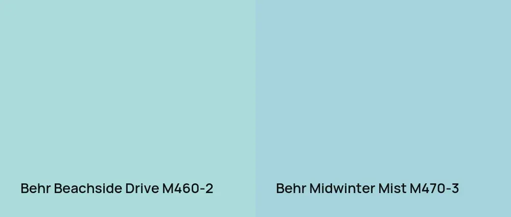 Behr Beachside Drive M460-2 vs Behr Midwinter Mist M470-3