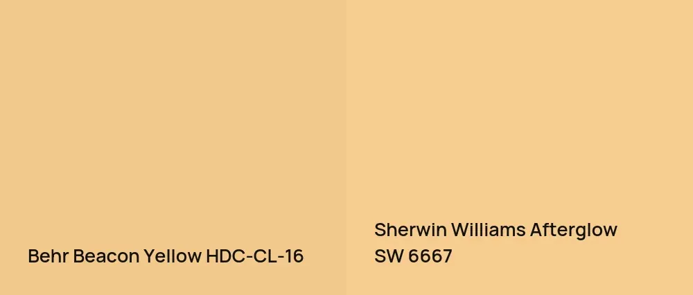 Behr Beacon Yellow HDC-CL-16 vs Sherwin Williams Afterglow SW 6667