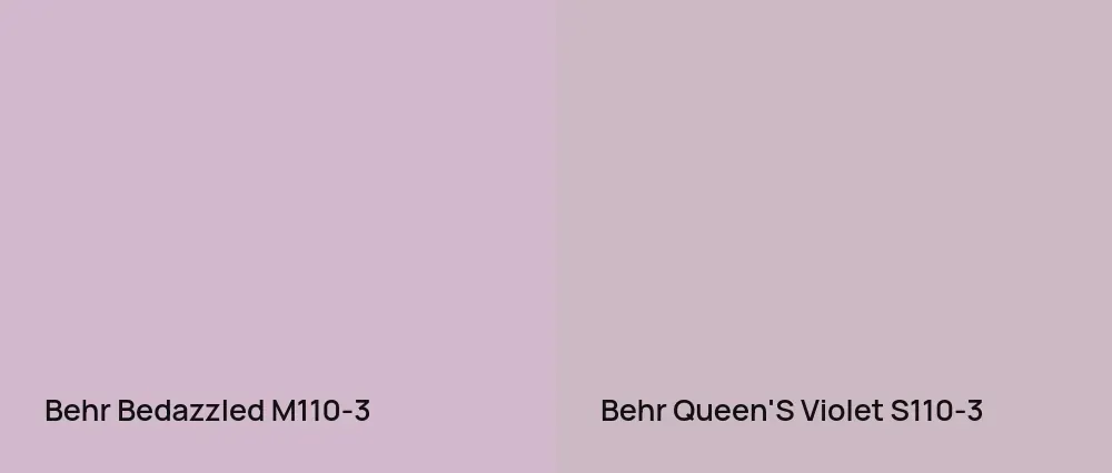 Behr Bedazzled M110-3 vs Behr Queen'S Violet S110-3