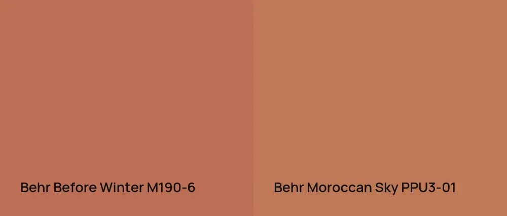 Behr Before Winter M190-6 vs Behr Moroccan Sky PPU3-01