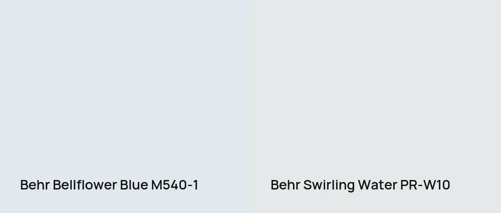 Behr Bellflower Blue M540-1 vs Behr Swirling Water PR-W10