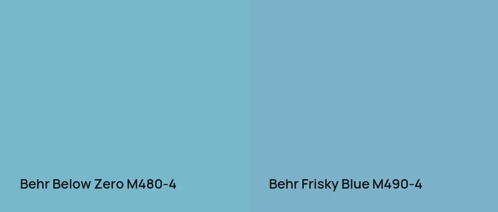 Behr Below Zero M480-4 vs Behr Frisky Blue M490-4