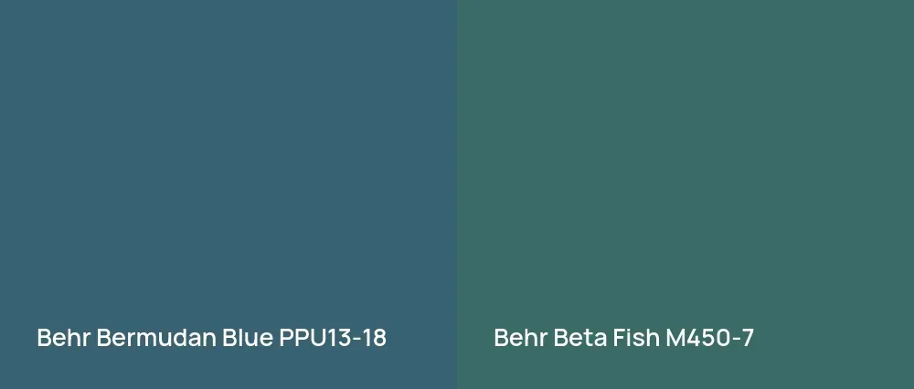 Behr Bermudan Blue PPU13-18 vs Behr Beta Fish M450-7