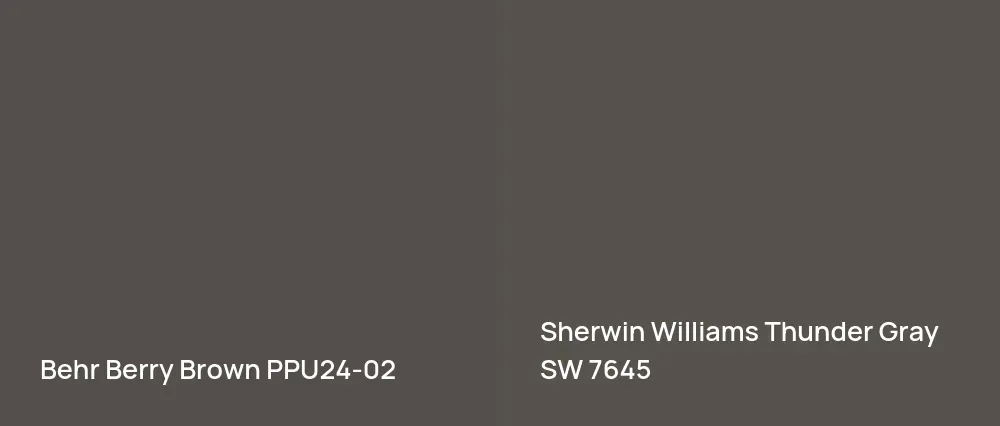 Behr Berry Brown PPU24-02 vs Sherwin Williams Thunder Gray SW 7645