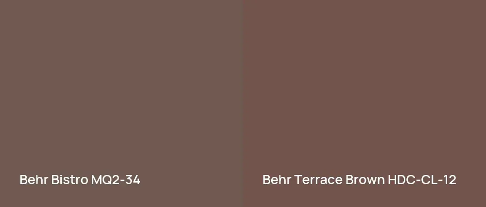 Behr Bistro MQ2-34 vs Behr Terrace Brown HDC-CL-12
