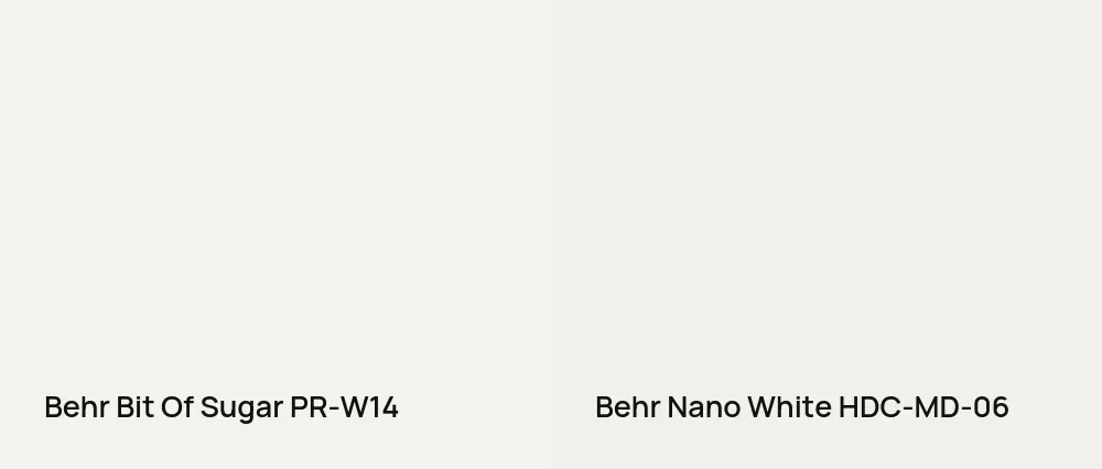 Behr Bit Of Sugar PR-W14 vs Behr Nano White HDC-MD-06