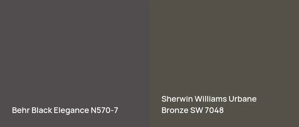 Behr Black Elegance N570-7 vs Sherwin Williams Urbane Bronze SW 7048