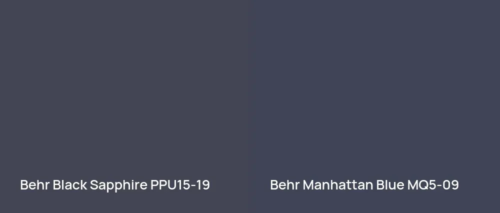Behr Black Sapphire PPU15-19 vs Behr Manhattan Blue MQ5-09