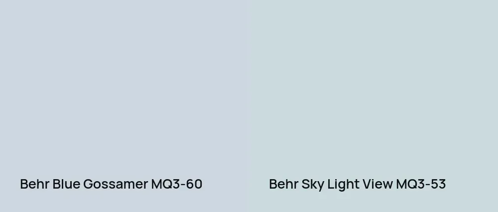 Behr Blue Gossamer MQ3-60 vs Behr Sky Light View MQ3-53