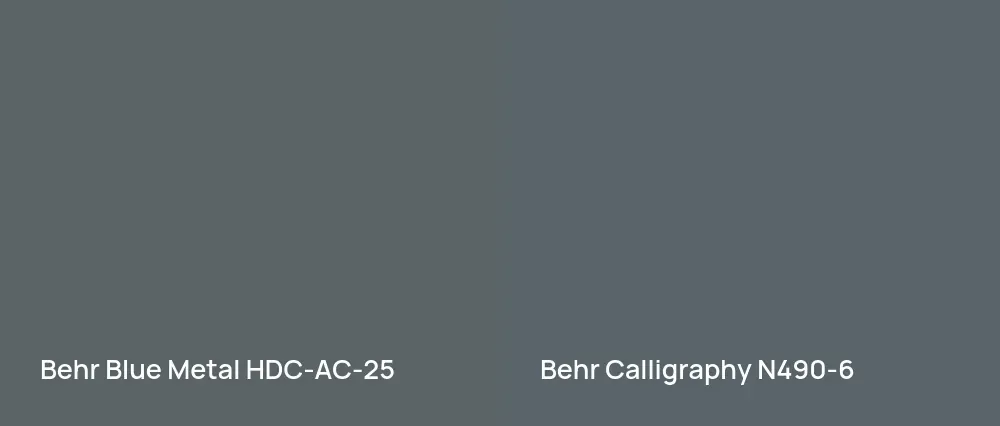 Behr Blue Metal HDC-AC-25 vs Behr Calligraphy N490-6