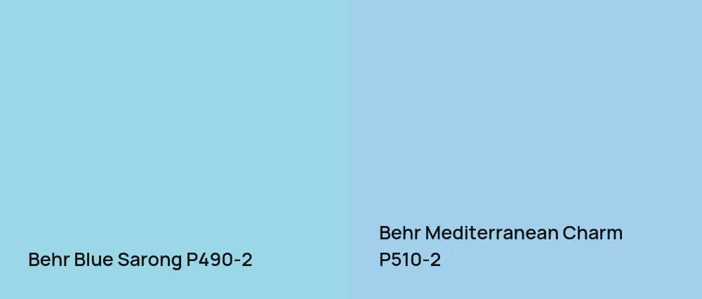 Behr Blue Sarong P490-2 vs Behr Mediterranean Charm P510-2