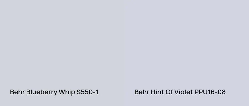 Behr Blueberry Whip S550-1 vs Behr Hint Of Violet PPU16-08