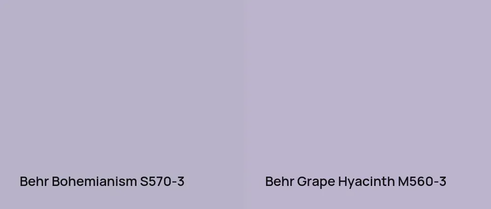 Behr Bohemianism S570-3 vs Behr Grape Hyacinth M560-3