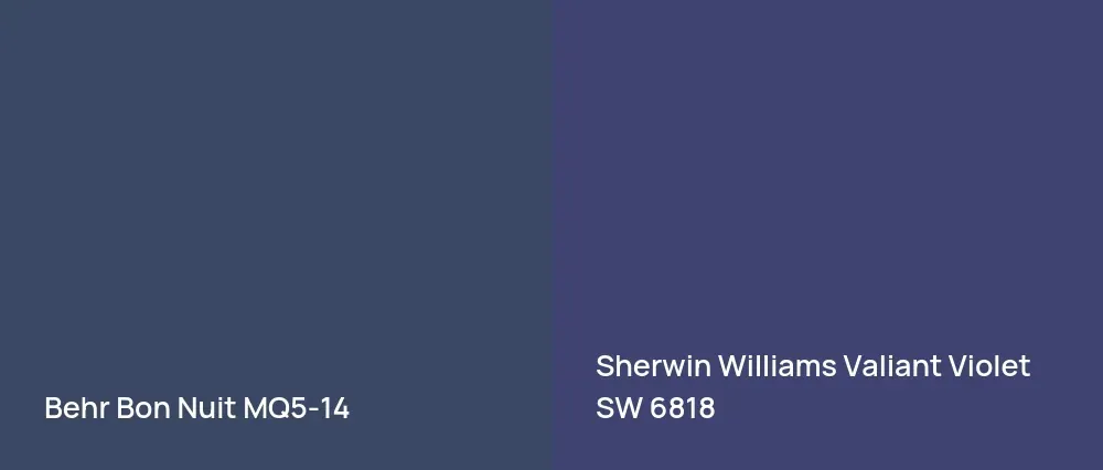 Behr Bon Nuit MQ5-14 vs Sherwin Williams Valiant Violet SW 6818