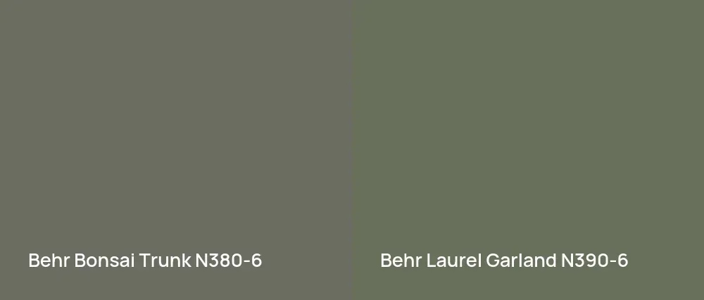Behr Bonsai Trunk N380-6 vs Behr Laurel Garland N390-6