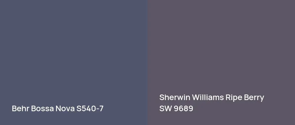 Behr Bossa Nova S540-7 vs Sherwin Williams Ripe Berry SW 9689