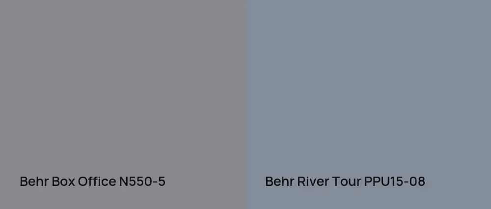 Behr Box Office N550-5 vs Behr River Tour PPU15-08