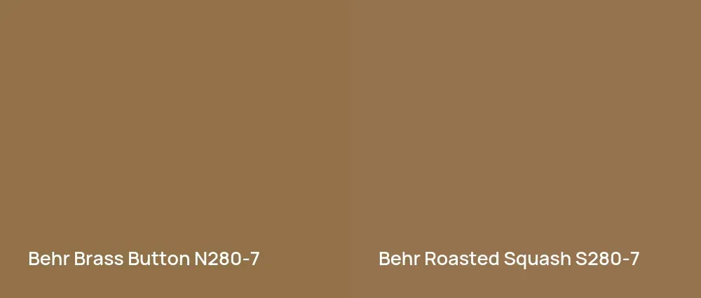 Behr Brass Button N280-7 vs Behr Roasted Squash S280-7