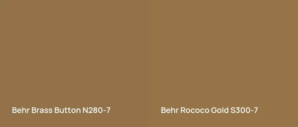 Behr Brass Button N280-7 vs Behr Rococo Gold S300-7