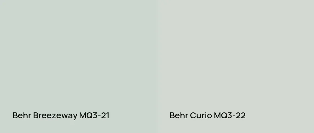 Behr Breezeway MQ3-21 vs Behr Curio MQ3-22