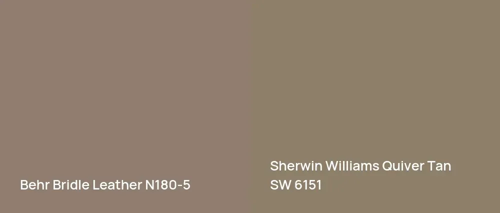 Behr Bridle Leather N180-5 vs Sherwin Williams Quiver Tan SW 6151