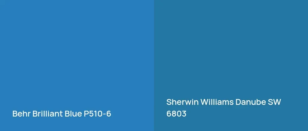 Behr Brilliant Blue P510-6 vs Sherwin Williams Danube SW 6803