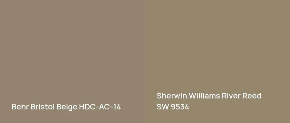 Behr Bristol Beige HDC-AC-14 vs Sherwin Williams River Reed SW 9534