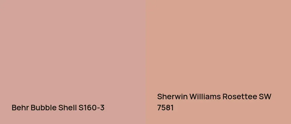 Behr Bubble Shell S160-3 vs Sherwin Williams Rosettee SW 7581