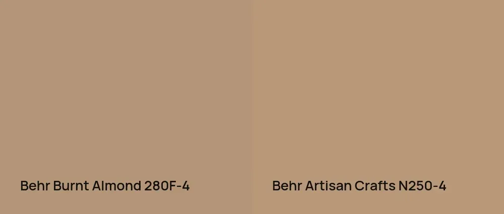 Behr Burnt Almond 280F-4 vs Behr Artisan Crafts N250-4