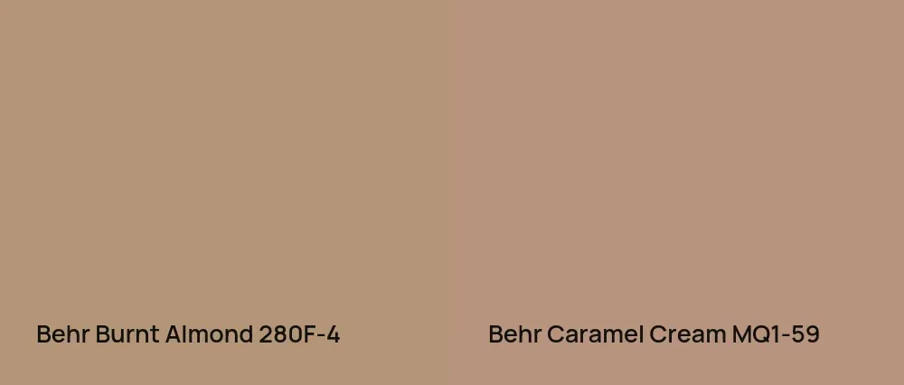 Behr Burnt Almond 280F-4 vs Behr Caramel Cream MQ1-59