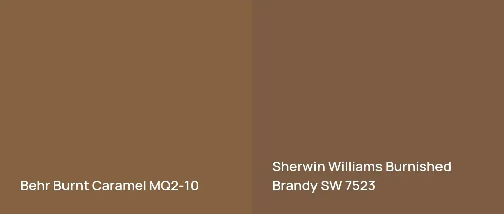 Behr Burnt Caramel MQ2-10 vs Sherwin Williams Burnished Brandy SW 7523