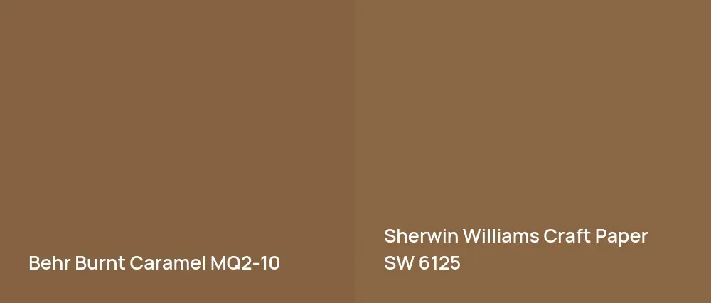 Behr Burnt Caramel MQ2-10 vs Sherwin Williams Craft Paper SW 6125