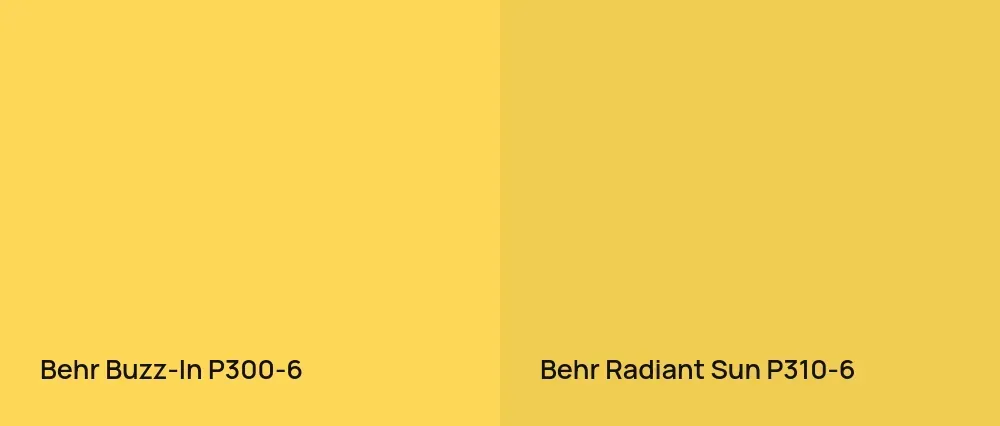 Behr Buzz-In P300-6 vs Behr Radiant Sun P310-6