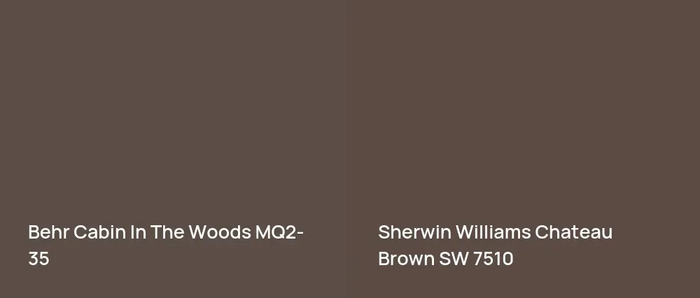 Behr Cabin In The Woods MQ2-35 vs Sherwin Williams Chateau Brown SW 7510