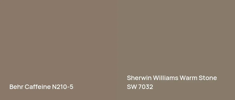 Behr Caffeine N210-5 vs Sherwin Williams Warm Stone SW 7032