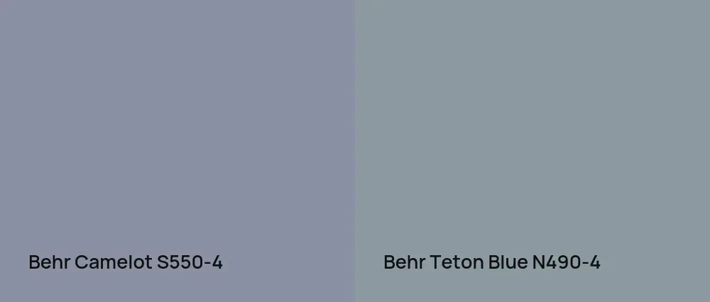 Behr Camelot S550-4 vs Behr Teton Blue N490-4