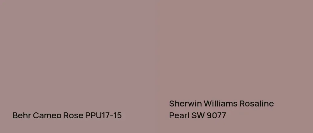 Behr Cameo Rose PPU17-15 vs Sherwin Williams Rosaline Pearl SW 9077