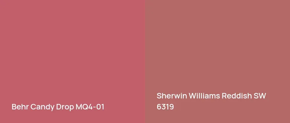 Behr Candy Drop MQ4-01 vs Sherwin Williams Reddish SW 6319