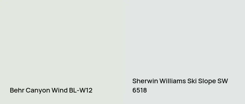 Behr Canyon Wind BL-W12 vs Sherwin Williams Ski Slope SW 6518