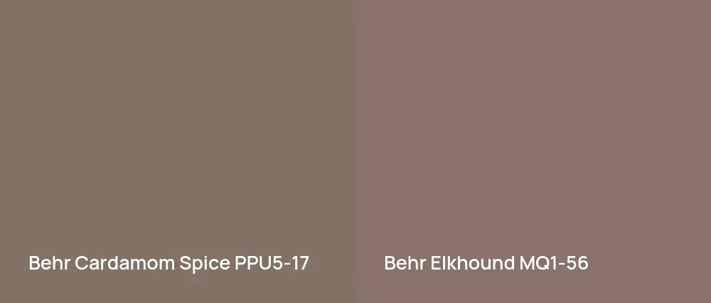 Behr Cardamom Spice PPU5-17 vs Behr Elkhound MQ1-56