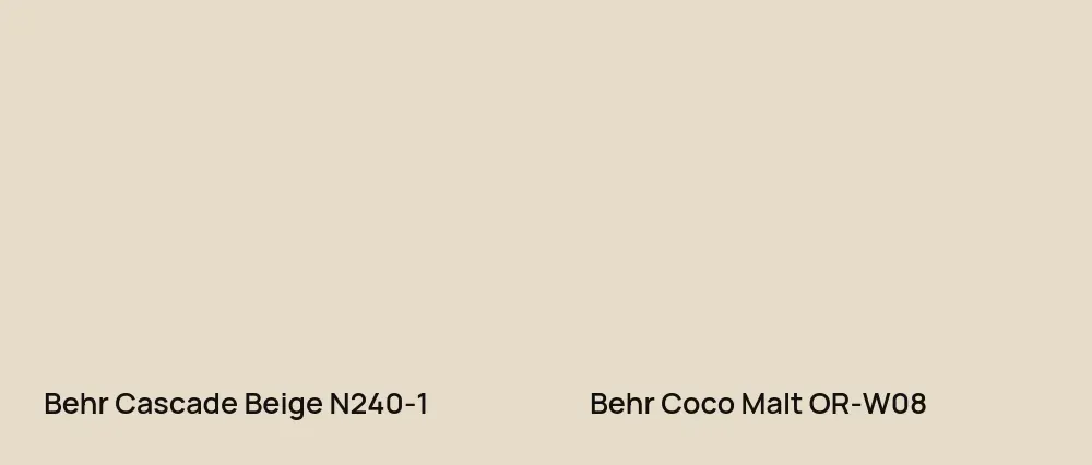 Behr Cascade Beige N240-1 vs Behr Coco Malt OR-W08
