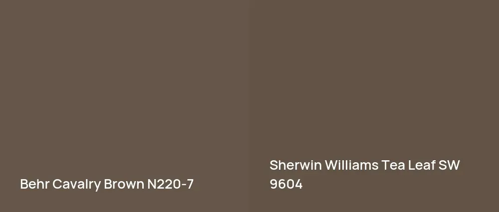 Behr Cavalry Brown N220-7 vs Sherwin Williams Tea Leaf SW 9604