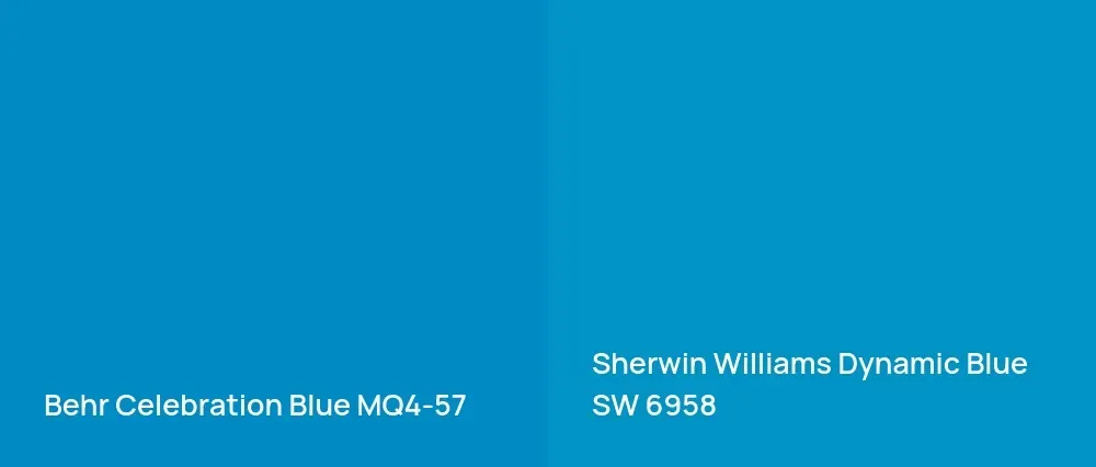 Behr Celebration Blue MQ4-57 vs Sherwin Williams Dynamic Blue SW 6958