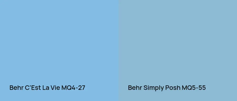 Behr C'Est La Vie MQ4-27 vs Behr Simply Posh MQ5-55