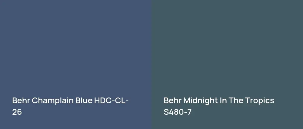 Behr Champlain Blue HDC-CL-26 vs Behr Midnight In The Tropics S480-7