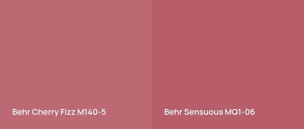 Behr Cherry Fizz M140-5 vs Behr Sensuous MQ1-06