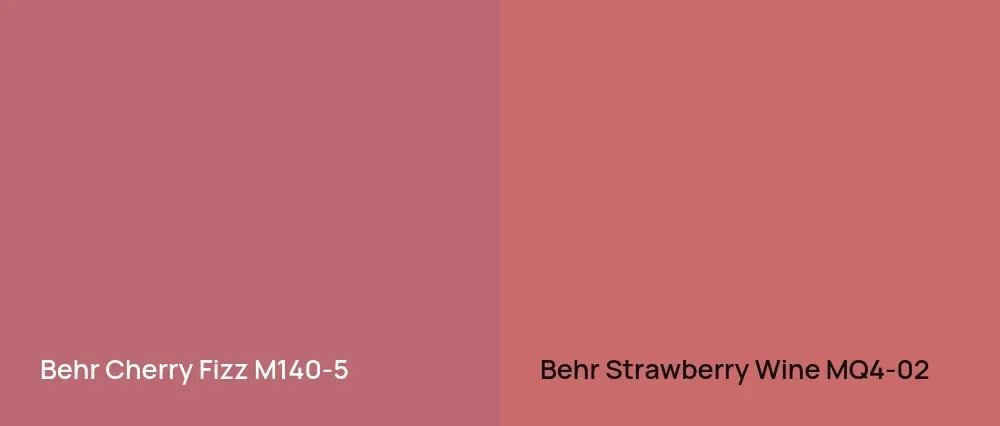 Behr Cherry Fizz M140-5 vs Behr Strawberry Wine MQ4-02